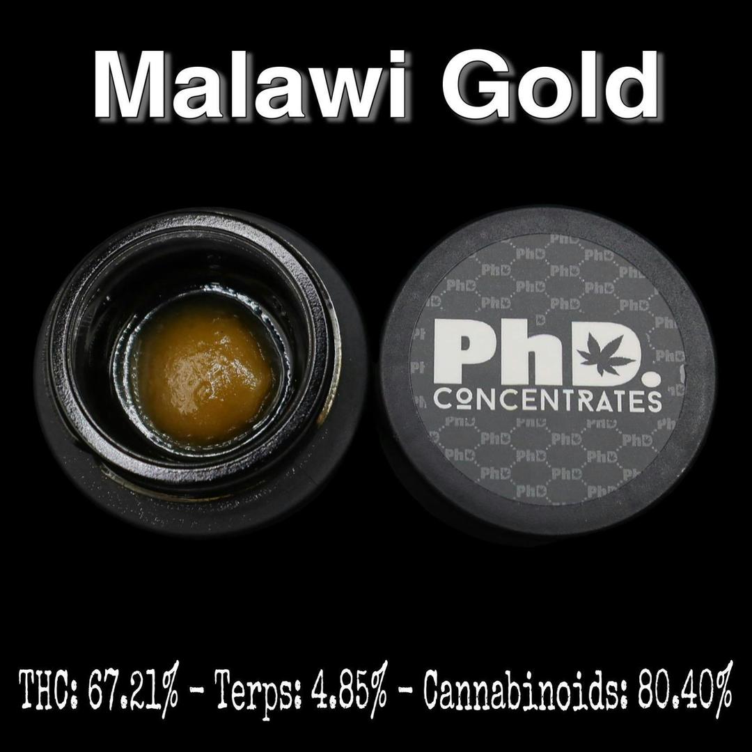 PhD Concentrate 1 gram - Malawi Gold Badder - 67.21% THC