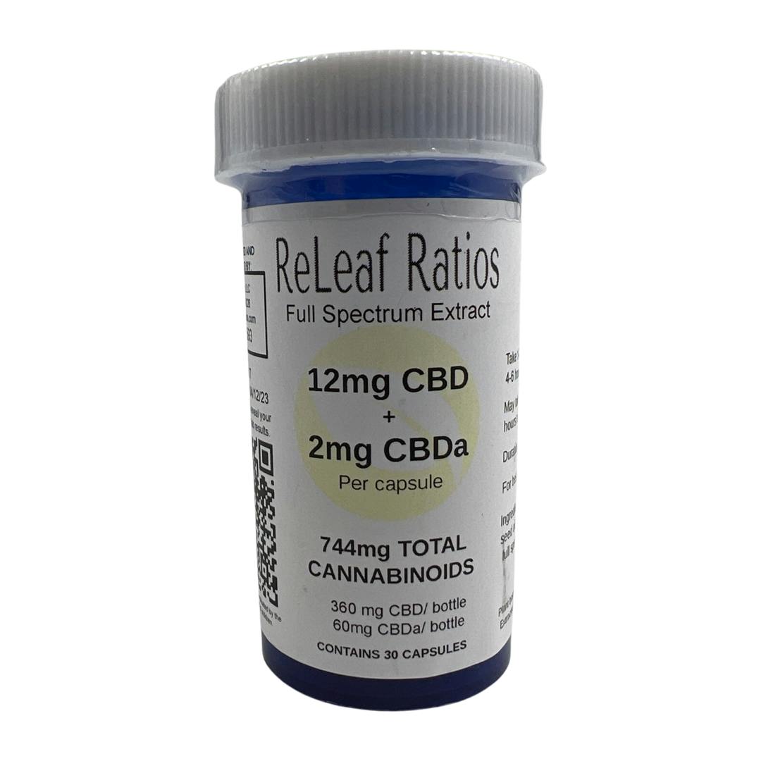 12mg THC : 2mg CBA Capsules (30 Per Bottle)