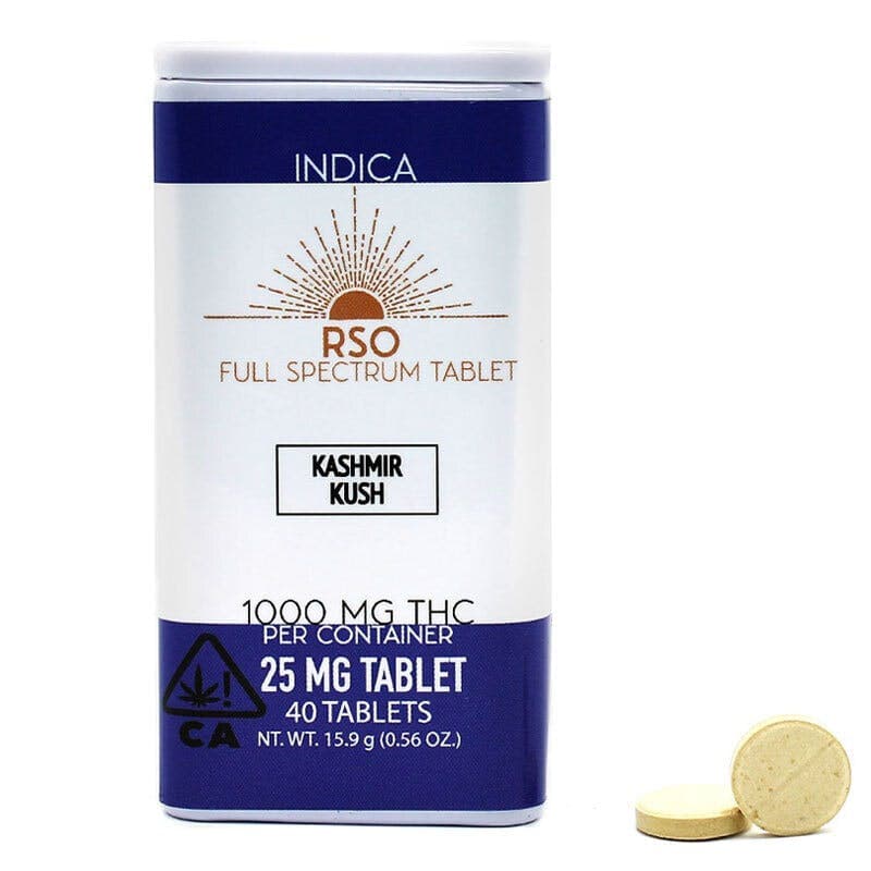 Kashmir Kush - 25mg Indica RSO Tablets - 1000mg Package
