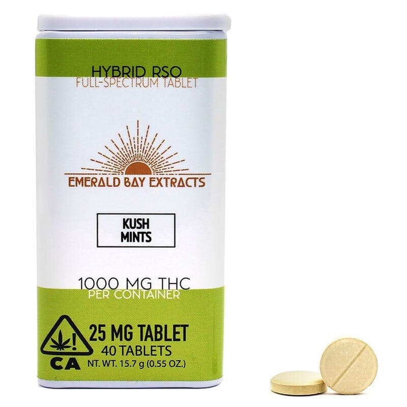 Kush Mints - 25mg Hybrid RSO Tablets - 1000mg Package