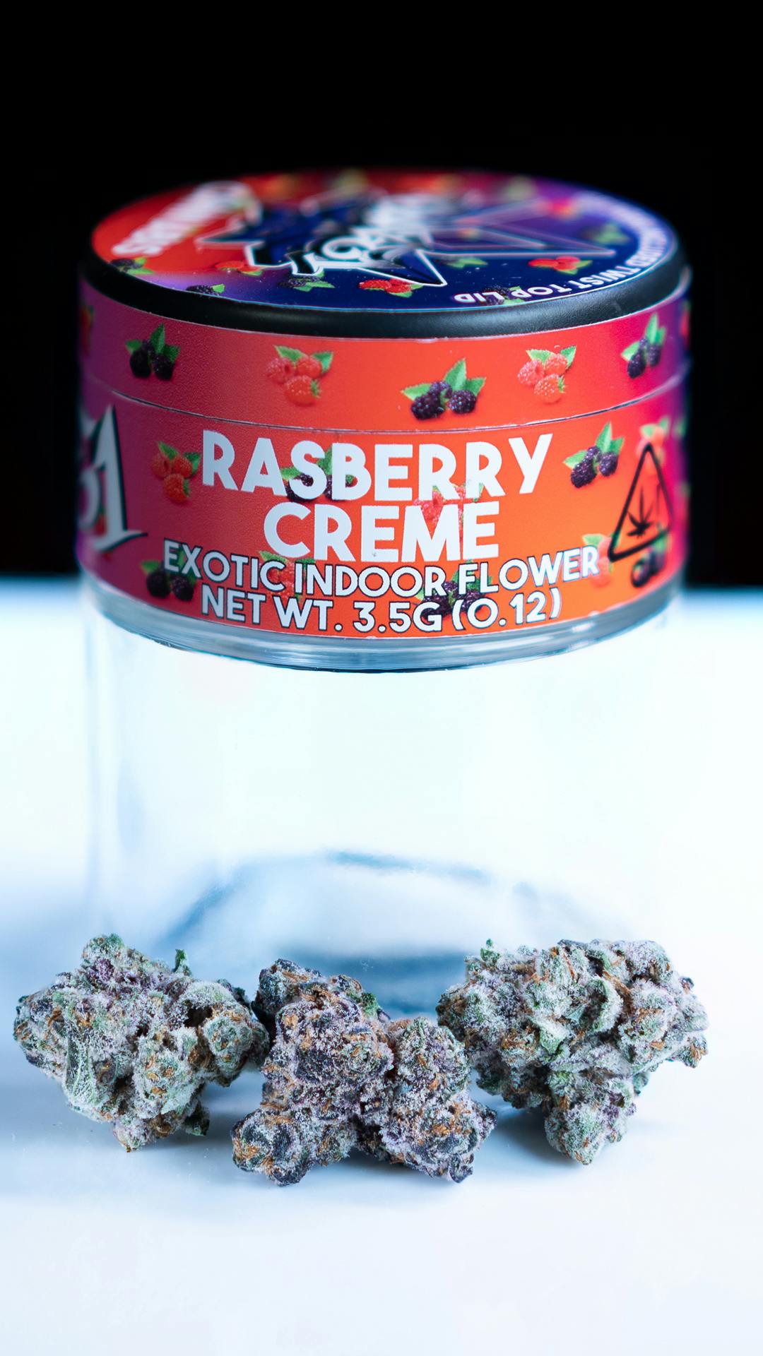 Blaze1 - Raspberry Creme Exotic Indoor Flower, Heady Grinder Jar Included