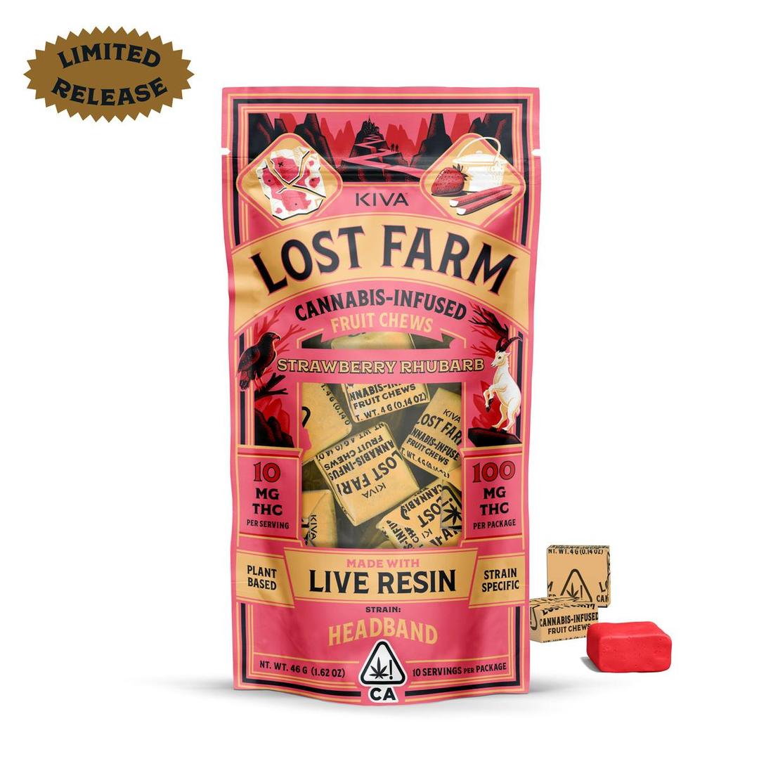 Lost Farm Strawberry Rhubarb "Headband" Chews
