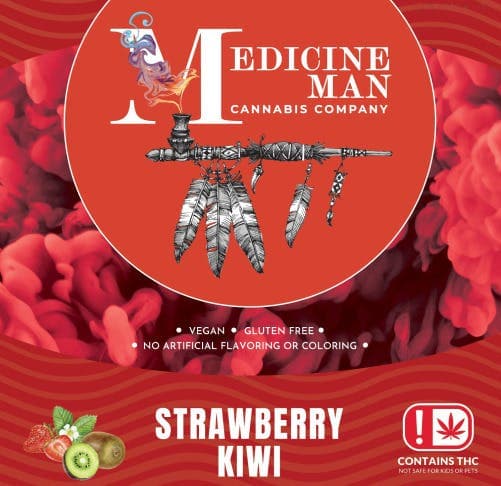Medicine Man Gummies 1:1 500mg- Sour Swanky Strawberry Kiwi