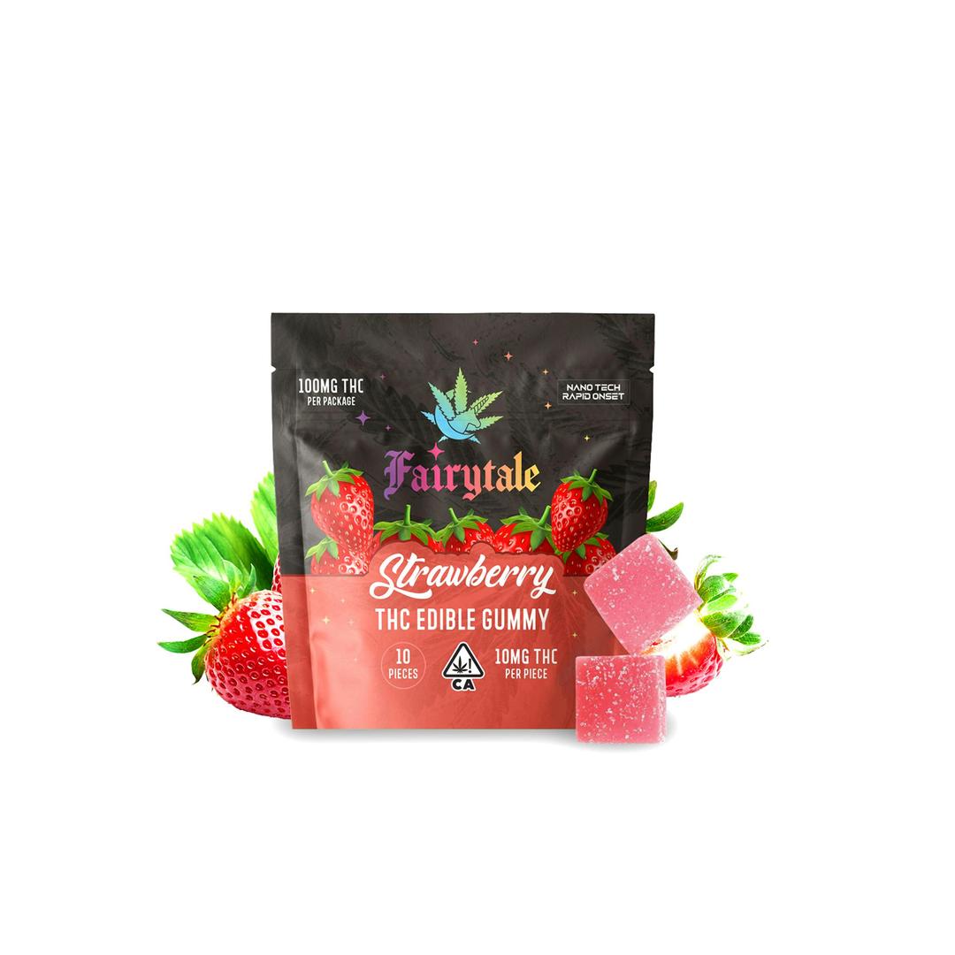 FAIRYTALE EDIBLES | "Strawberry" 100MG Total, 100% VEGAN, NANO THC!