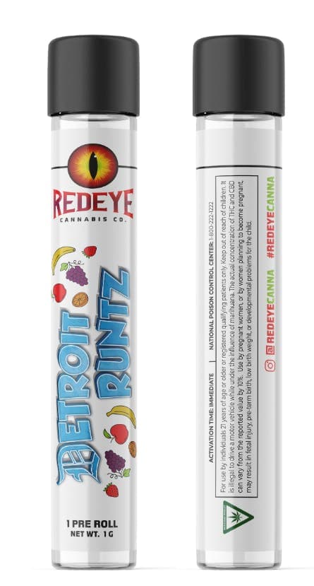 Redeye Cannabis: Detroit Runtz Pre-Roll 1g
