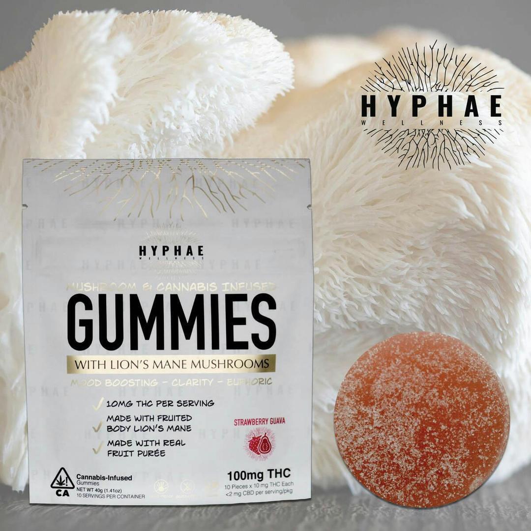 Hyphae Wellness Solventless Hash & Lion's Mane Mushroom Infused Gummies