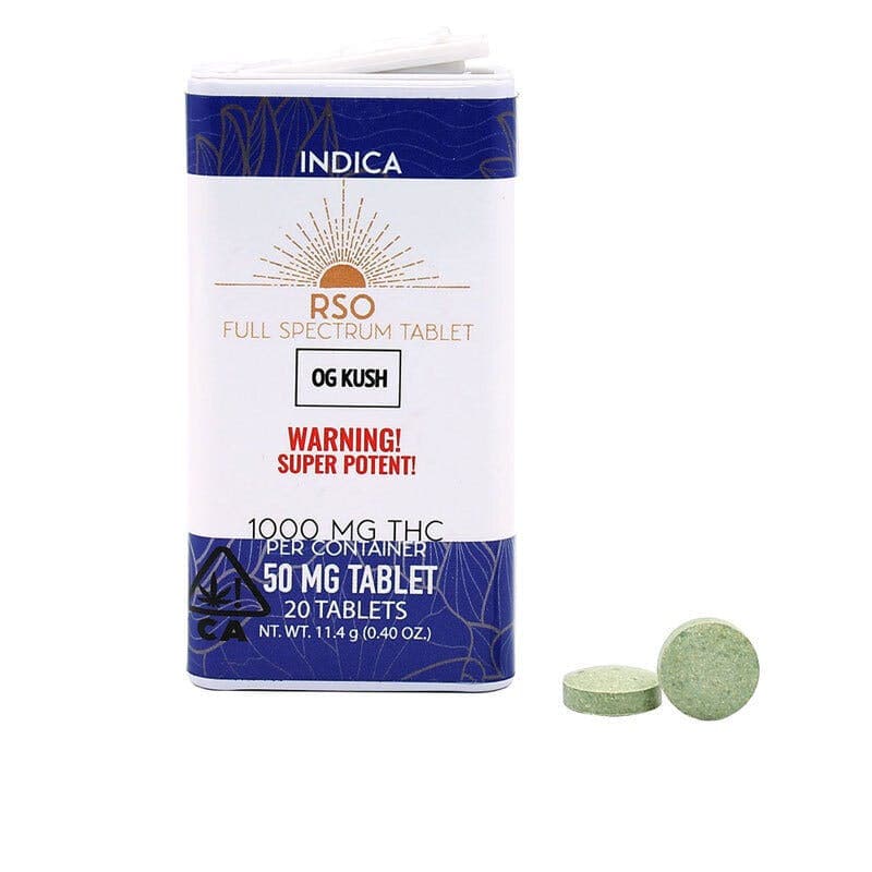 OG Kush- 50mg Indica RSO Tablets - 1000mg Package