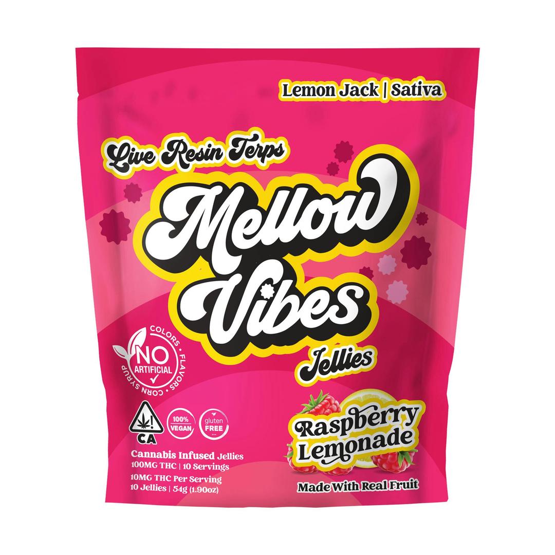 Mellow Vibes Jellies | Raspberry Lemonade | 10 Pack | 100 MG THC