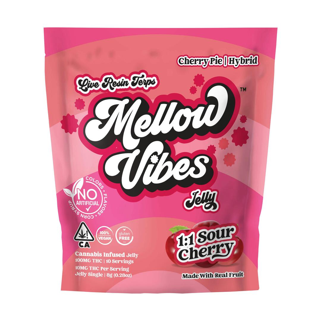 Mellow Vibes Jelly | 1:1 Sour Cherry | Single | 100 MG THC