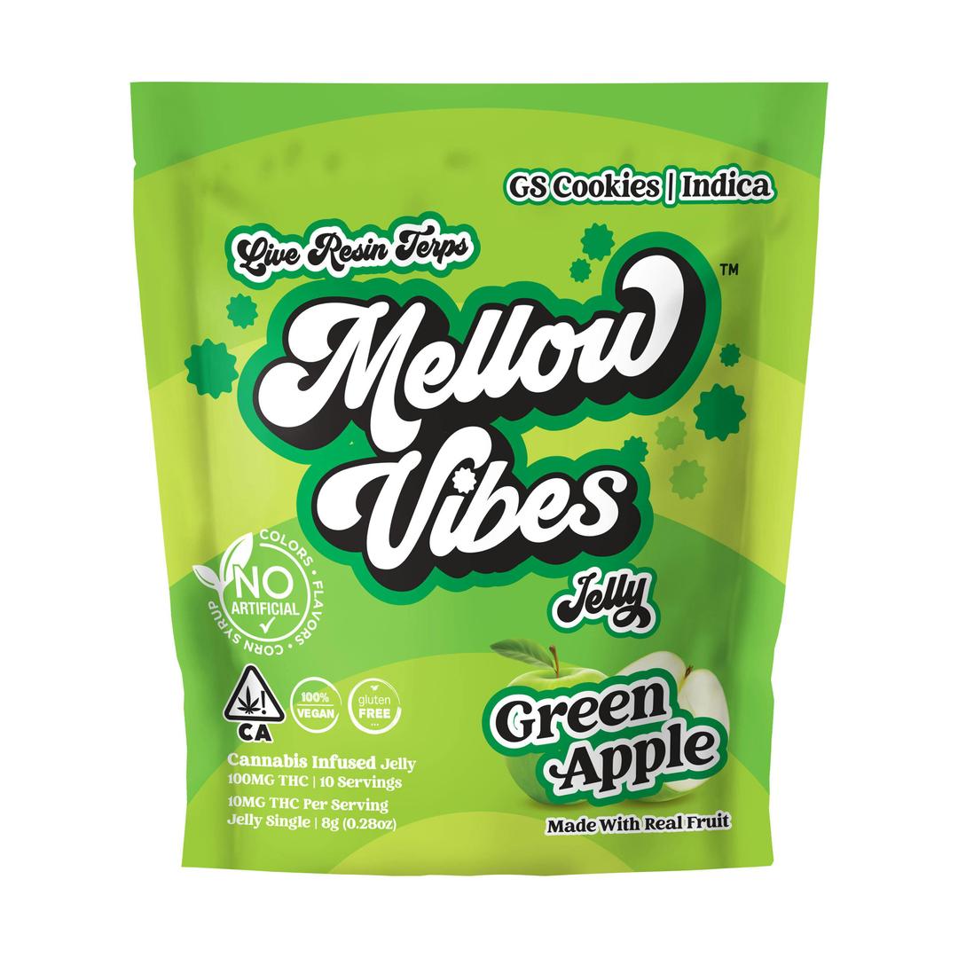 Mellow Vibes Jelly | Green Apple | Single | 100 MG THC