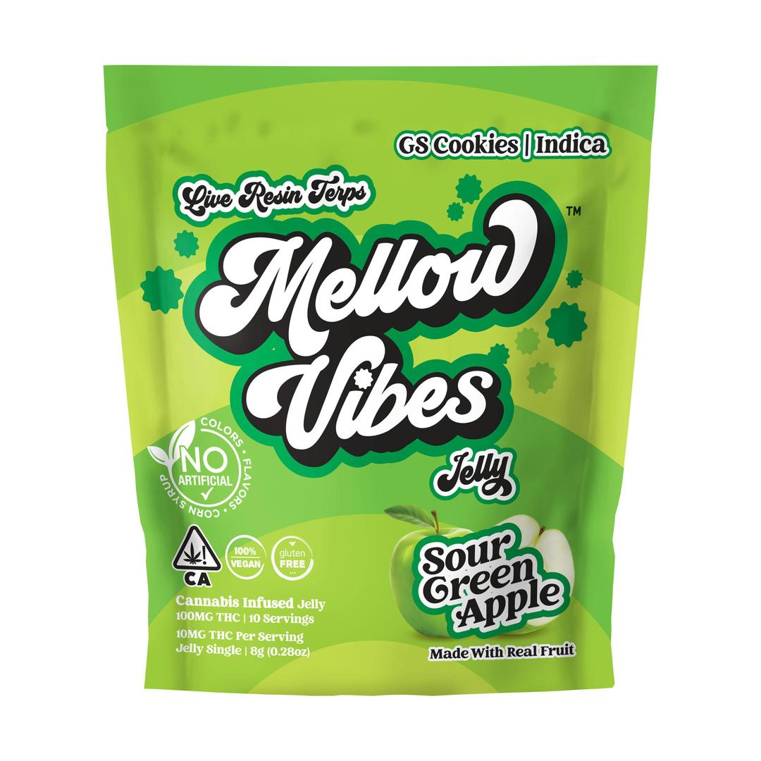 Mellow Vibes Jelly | Sour Green Apple | Single | 100 MG THC