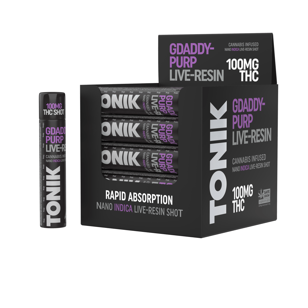 TONIK SHOT LIVE RESIN: Indica GDADDY-PURP (100mg)