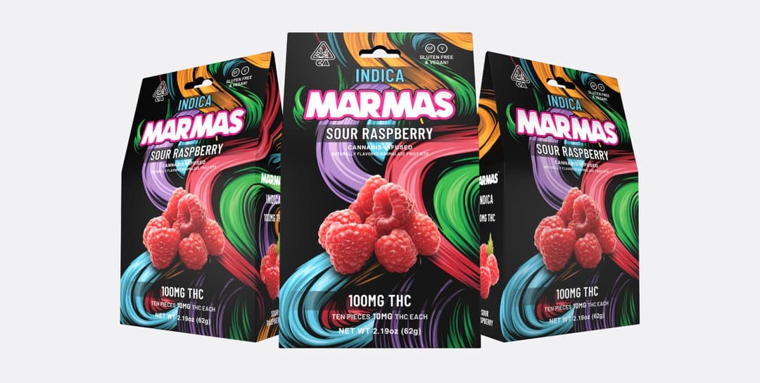Sour Raspberry Marmalade Bites Indica 100mg