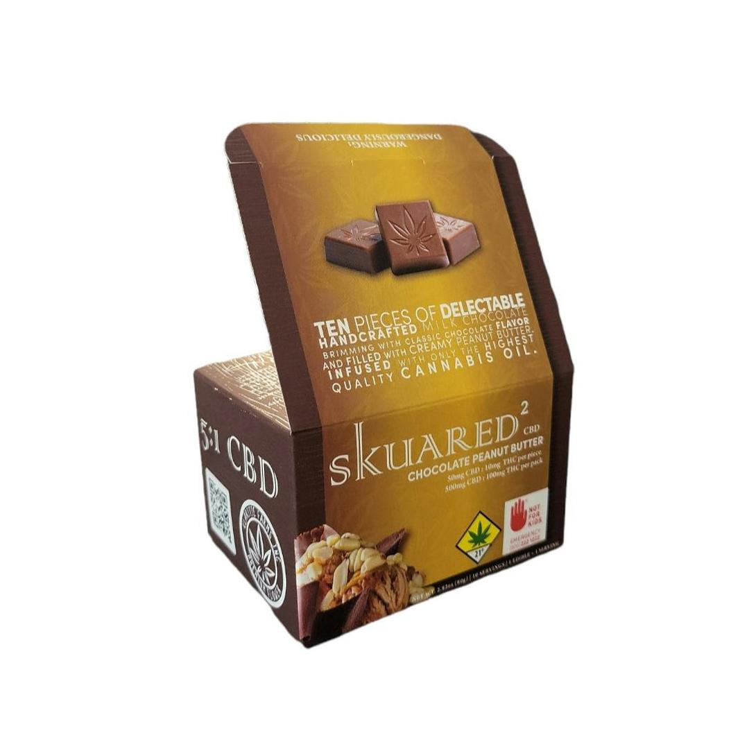 Edible: Skuared - CBD:THC - Peanut Butter Skuare 5:1 10pk 2.82oz (80g)