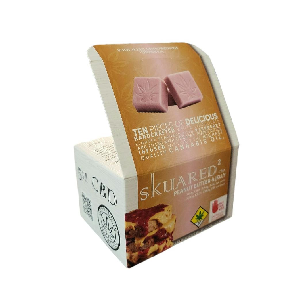 Edible: Skuared - CBD:THC - Peanut Butter Jelly 5:1 10pk 2.82oz (80g)