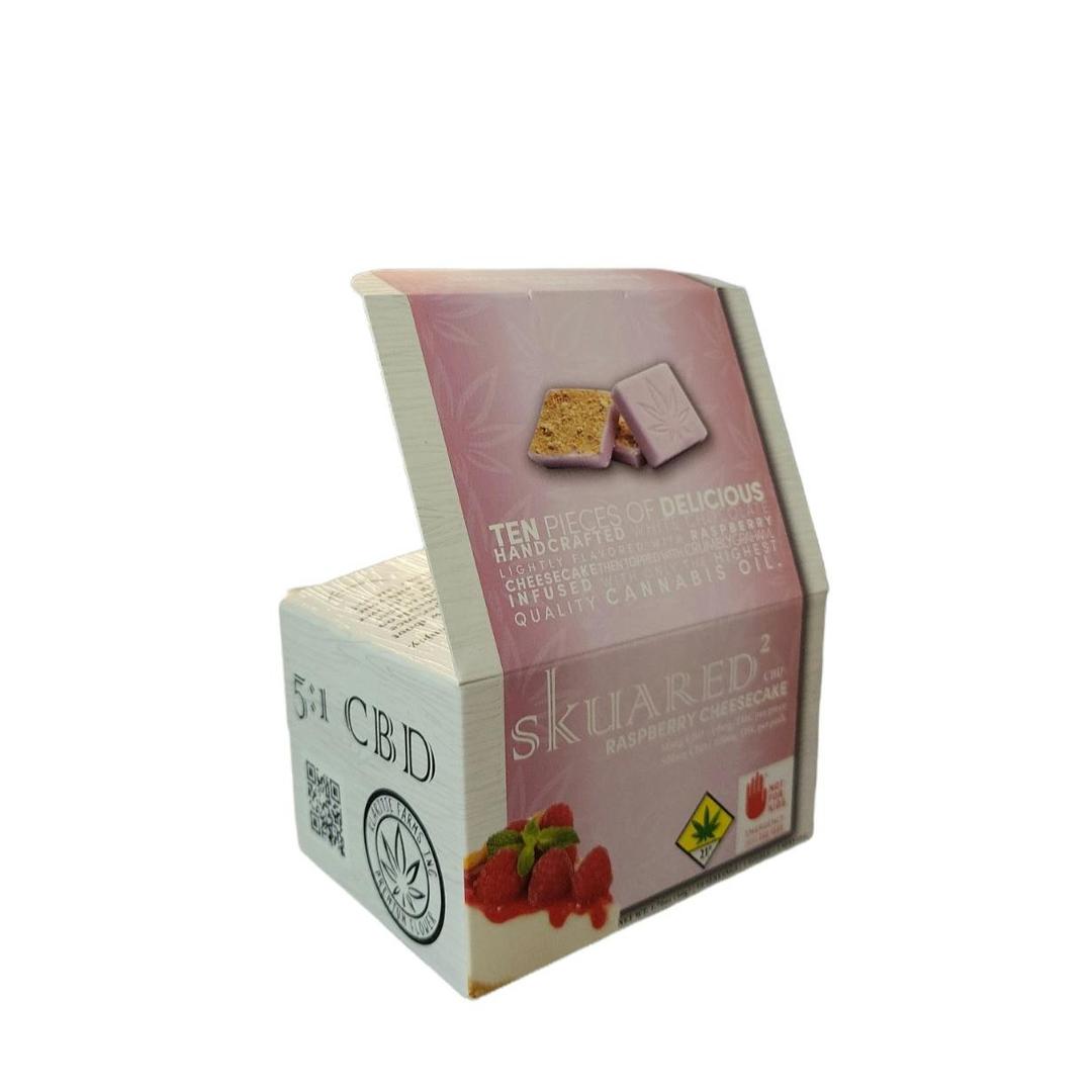 Edible: Skuared - CBD:THC - Raspberry Cheesecake 5:1 10pk 1.76oz (50g)