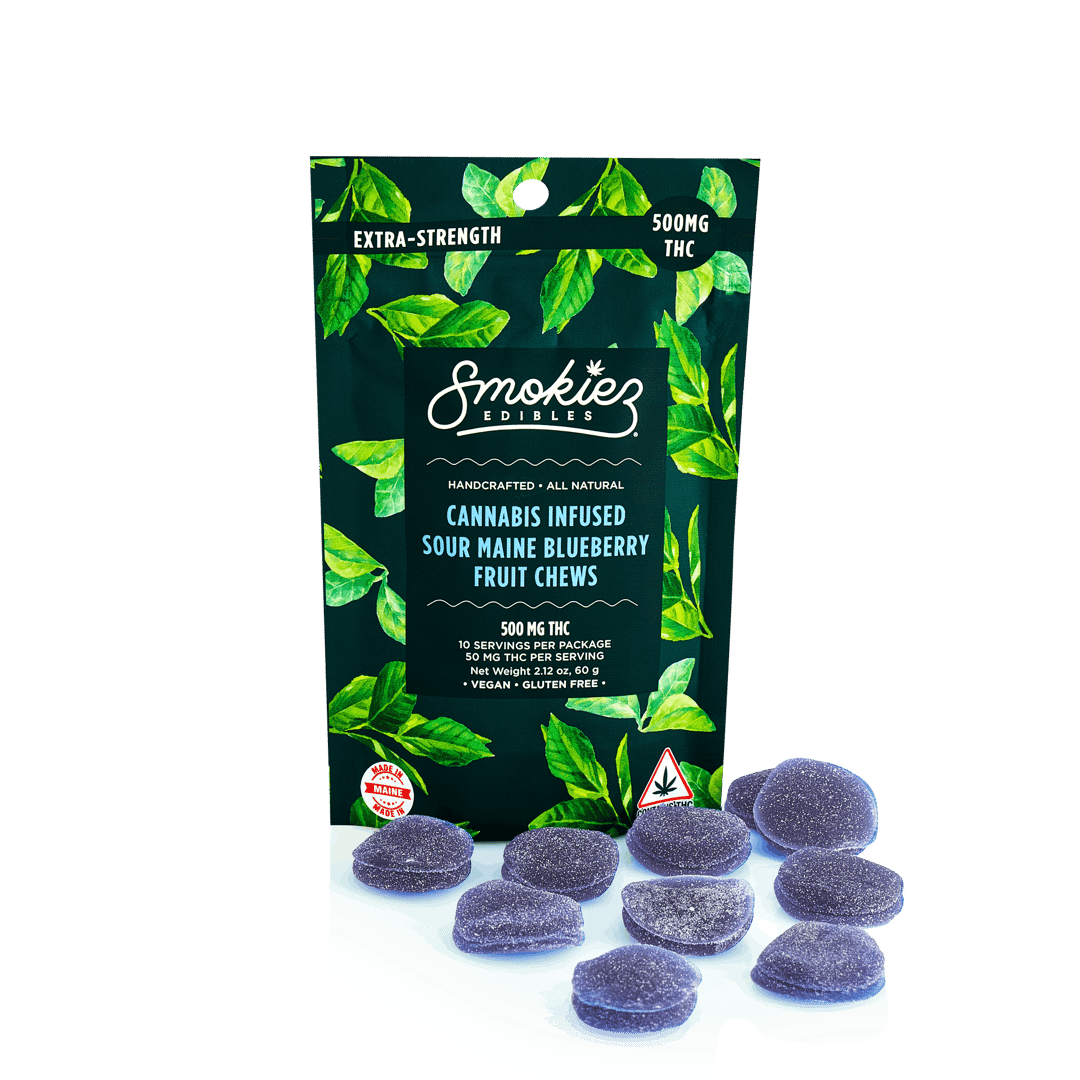 Maine Sour Blueberry Fruit Chews - 500mg THC - ME