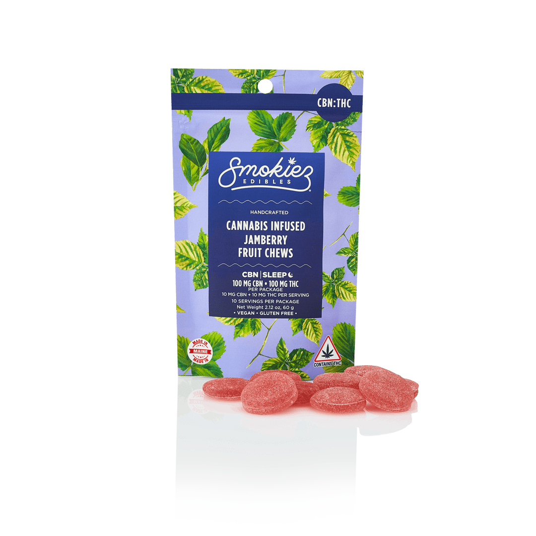 Smokiez Jamberry 100mg CBN : 100mg THC 1:1 Fruit Chews - ME
