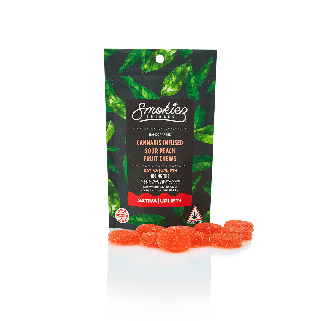 Smokiez SATIVA Sour Peach Fruit Chews - 100mg - ME