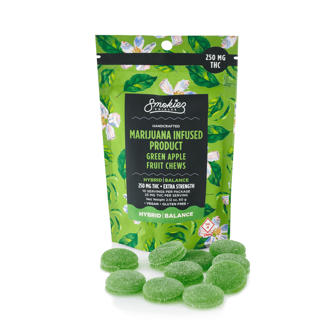 Smokiez HYBRID Green Apple Fruit Chews - 250mg - MO