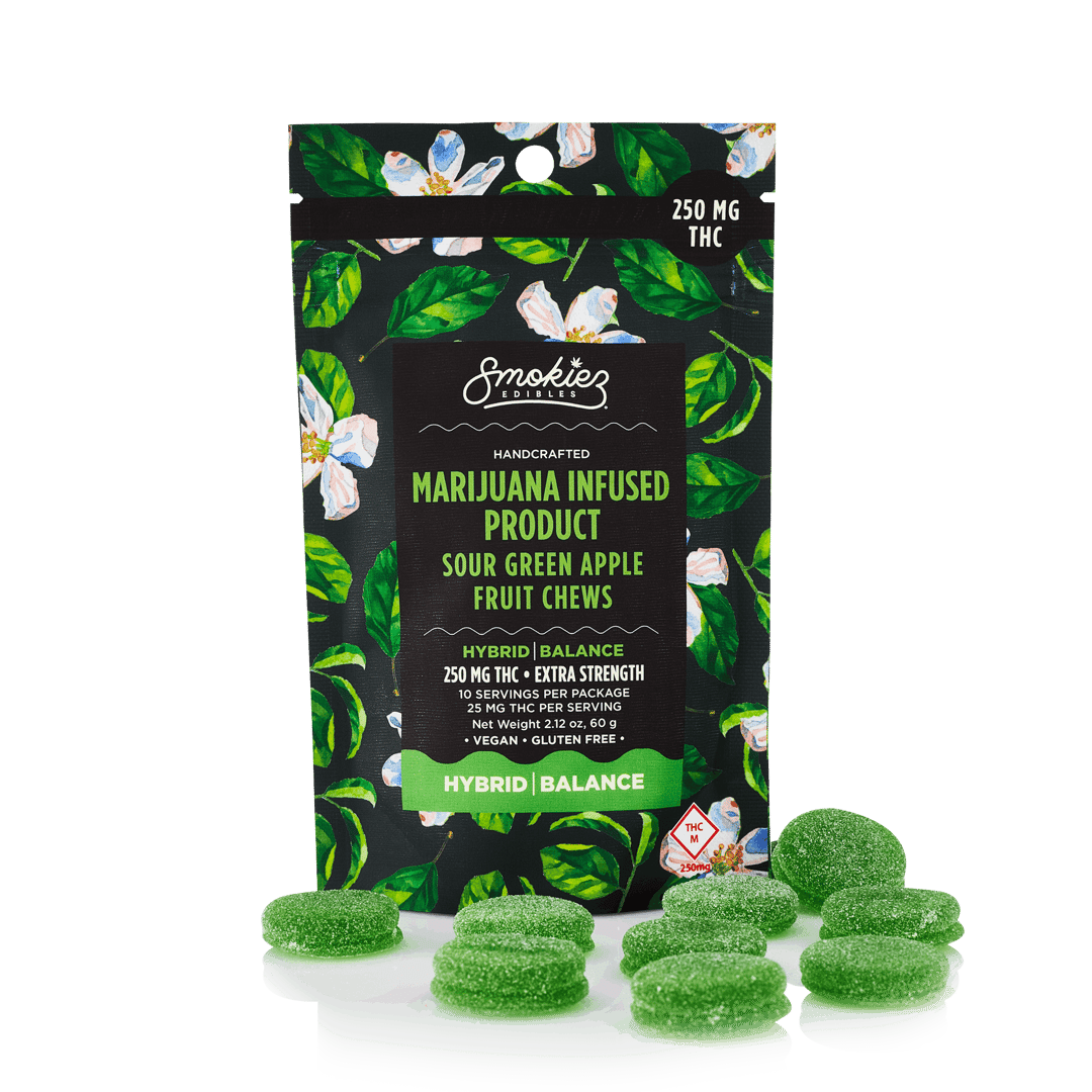 Smokiez HYBRID Sour Green Apple Fruit Chews - 250mg - MO