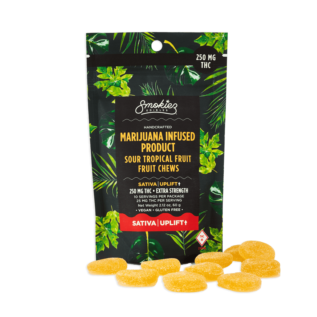 Smokiez SATIVA Sour Tropical Fruit Chews - 250mg - MO