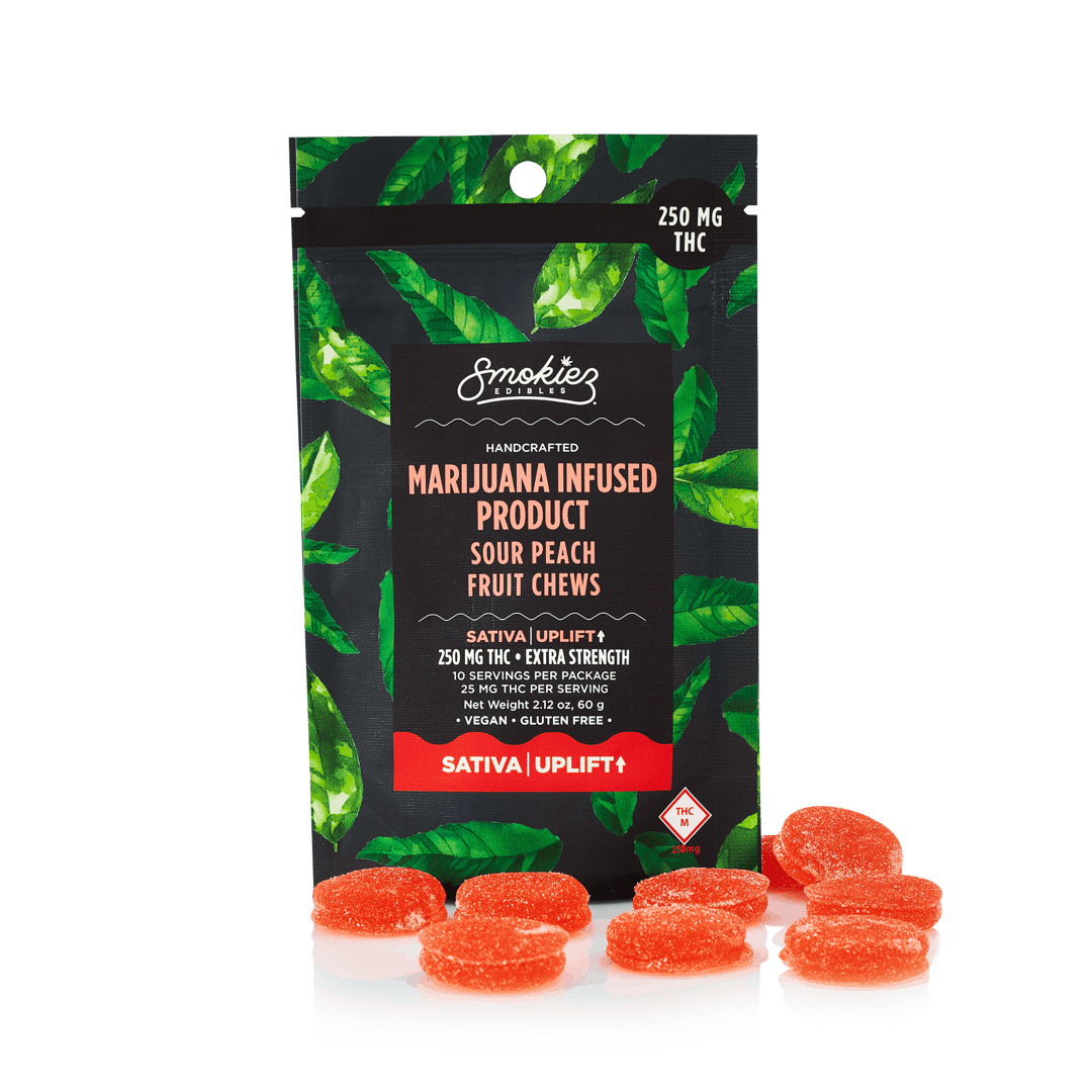 Smokiez SATIVA Sour Peach Fruit Chews - 250mg - MO
