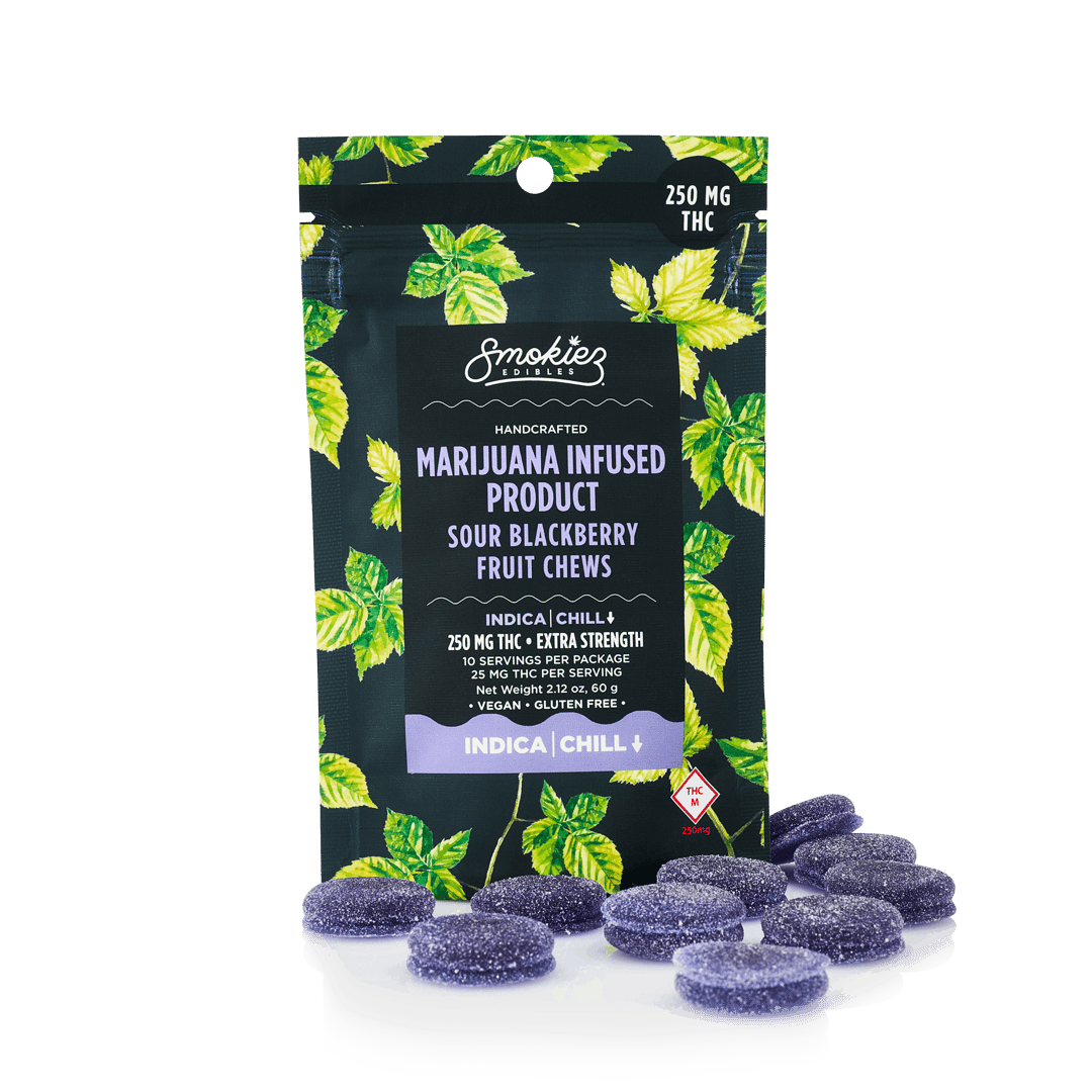 Smokiez INDICA Sour Blackberry Fruit Chews - 250mg - MO