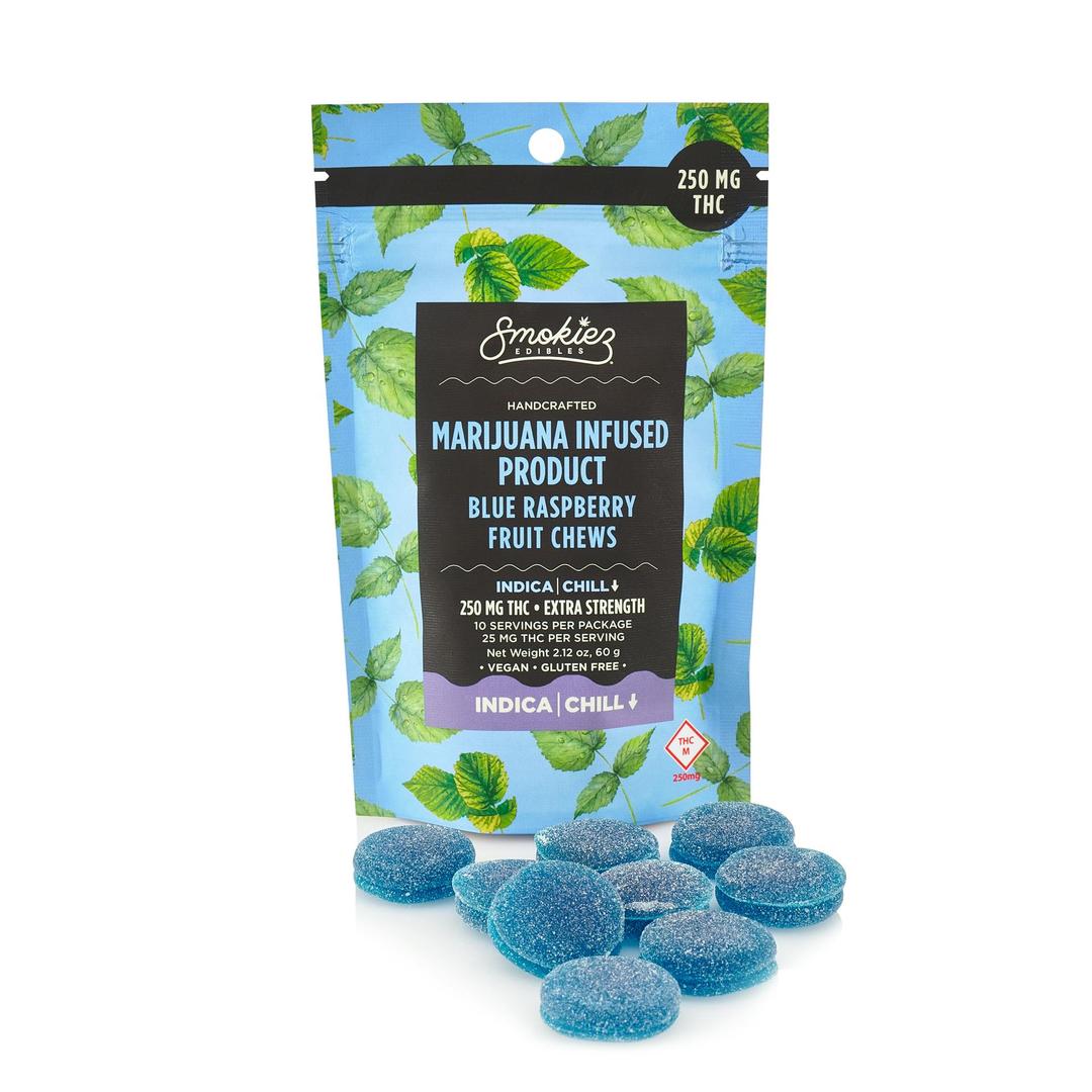 Smokiez INDICA Blue Raspberry Fruit Chews - 250mg - MO