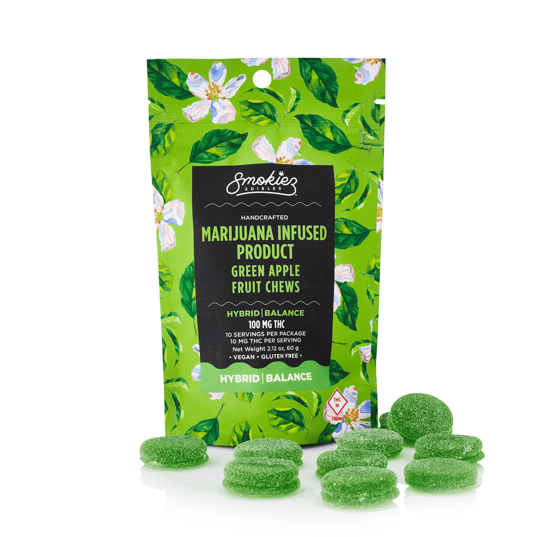 Smokiez HYBRID Green Apple Fruit Chews - 100mg - MO