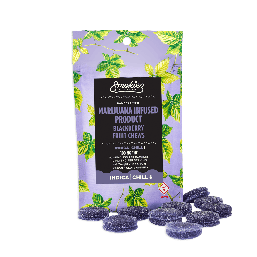Smokiez INDICA Blackberry Fruit Chews - 100mg - MO