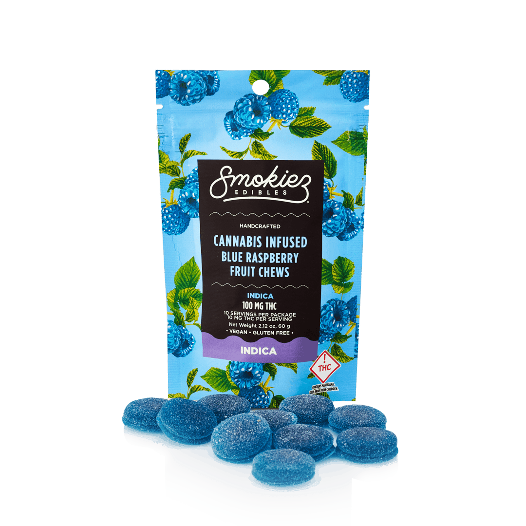 Smokiez INDICA Blue Raspberry Fruit Chews - 100mg - OH