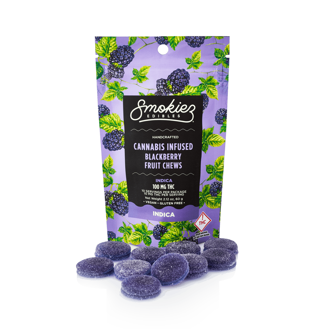 Smokiez INDICA Blackberry Fruit Chews - 100mg - OH