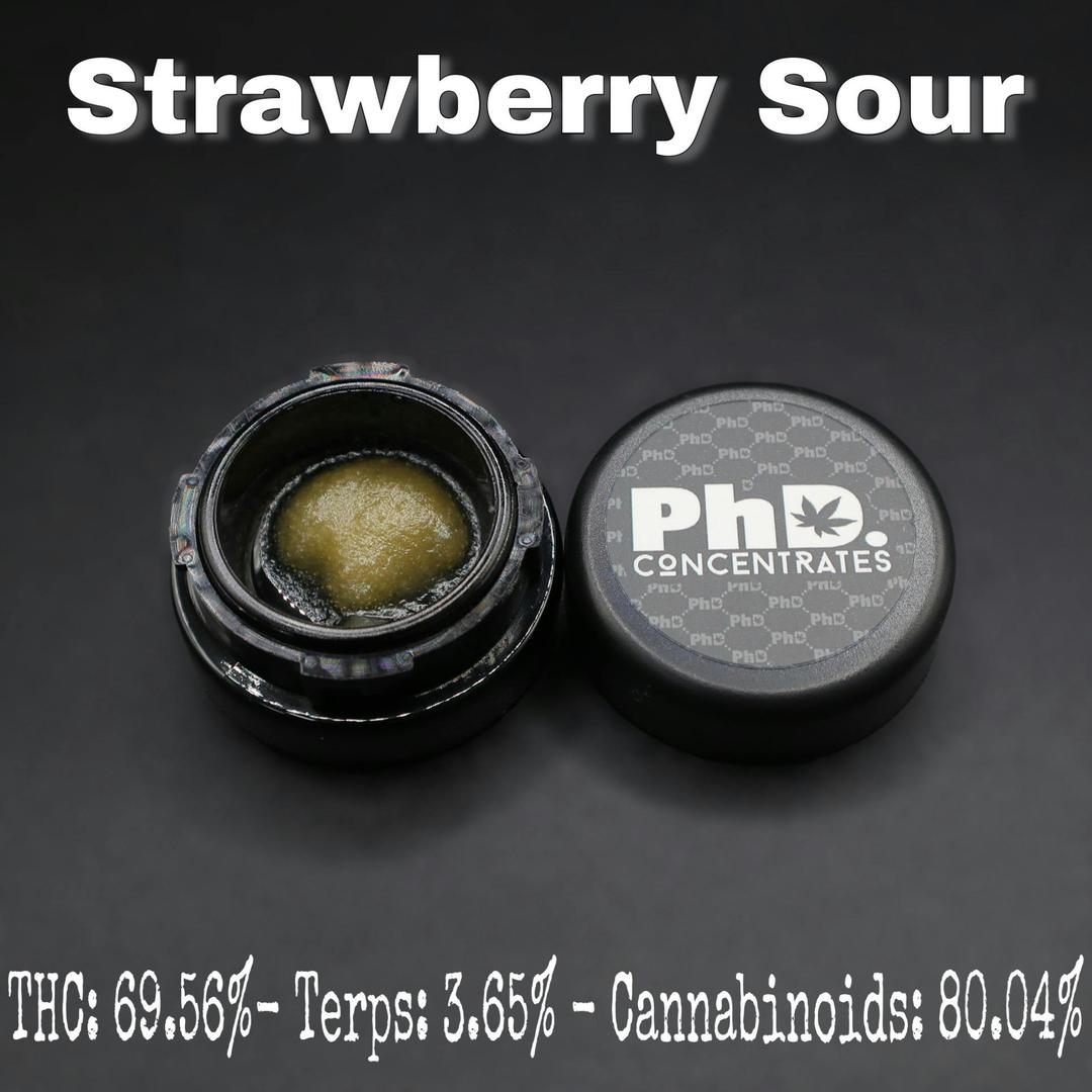 PhD Concentrate 1 gram - Strawberry Sour Badder - 69.56% THC