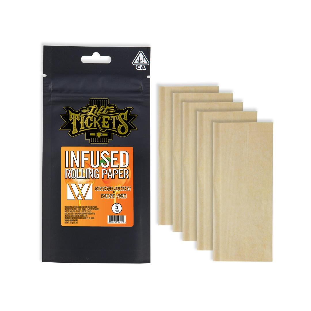 Orange Sunset x Peach OZK Live Resin Infused Rolling Paper - 5 pack