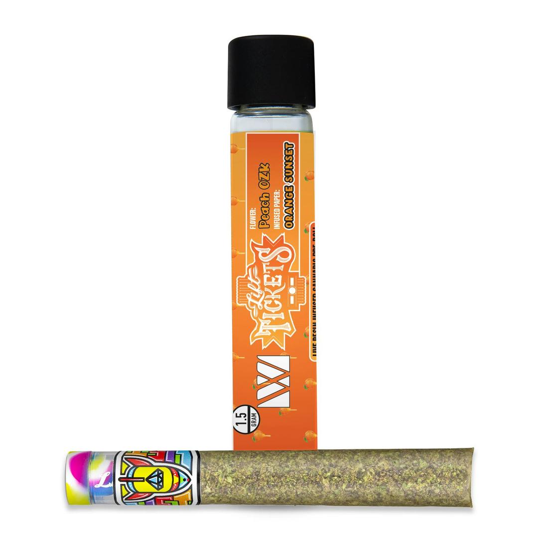Infused Glass Tip Pre-Roll: Peach OZK x Orange Sunset 1.5g Joint