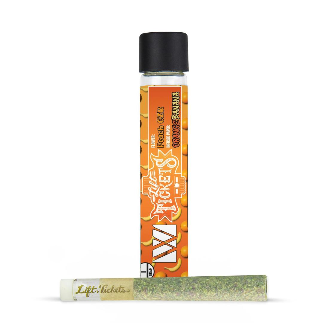 Infused Glass Tip Pre-Roll: Peach OZK x Orange Banana 1g Joint