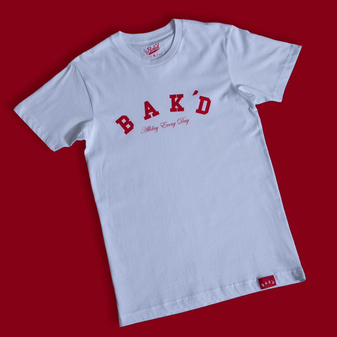 Bak'd Classic T-Shirt (White/Red)