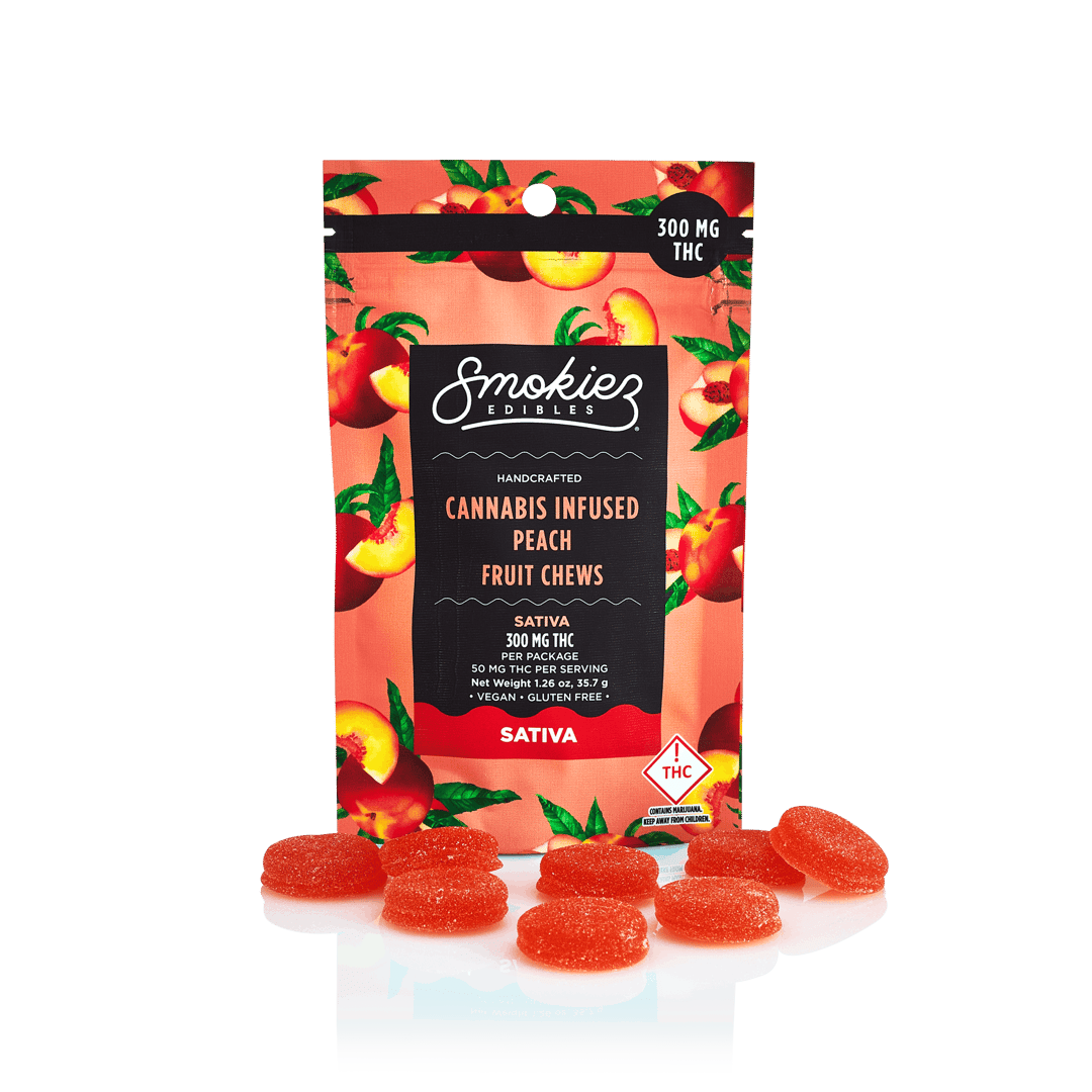 Smokiez SATIVA Peach Fruit Chews - 300mg - OH