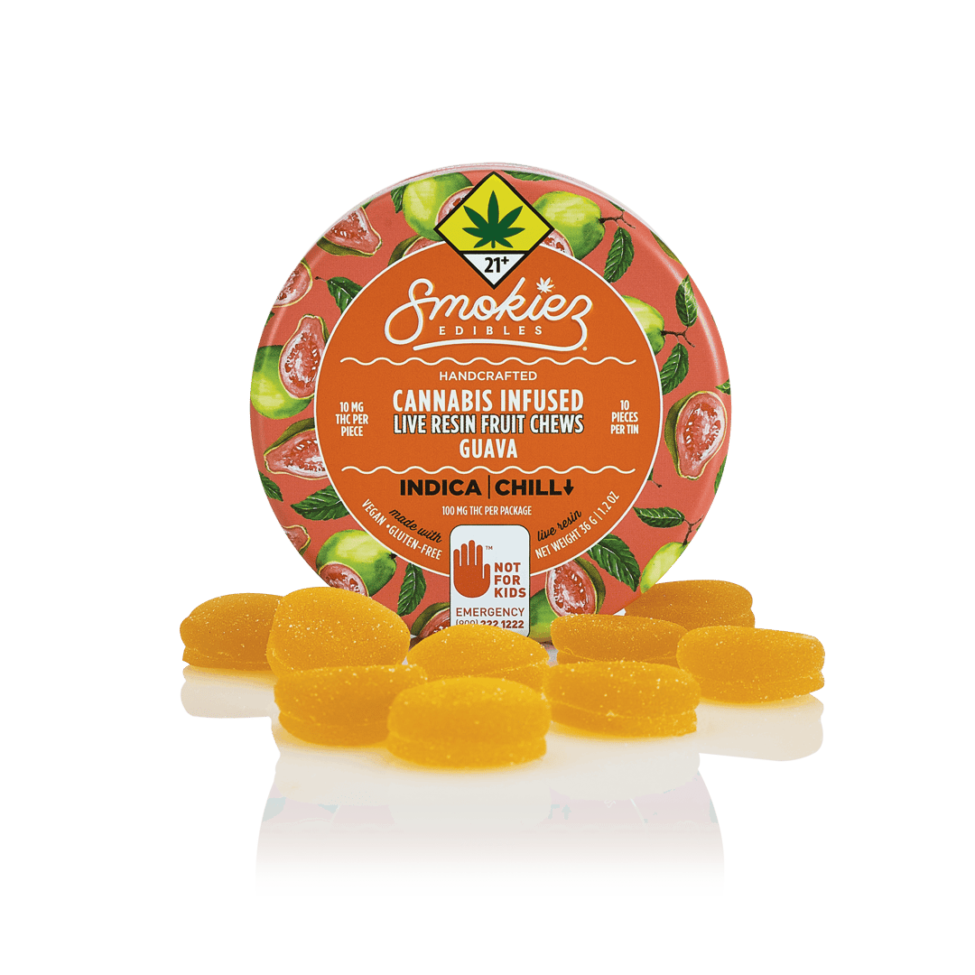 Guava Indica 100mg THC Live Resin Fruit Chews - WA