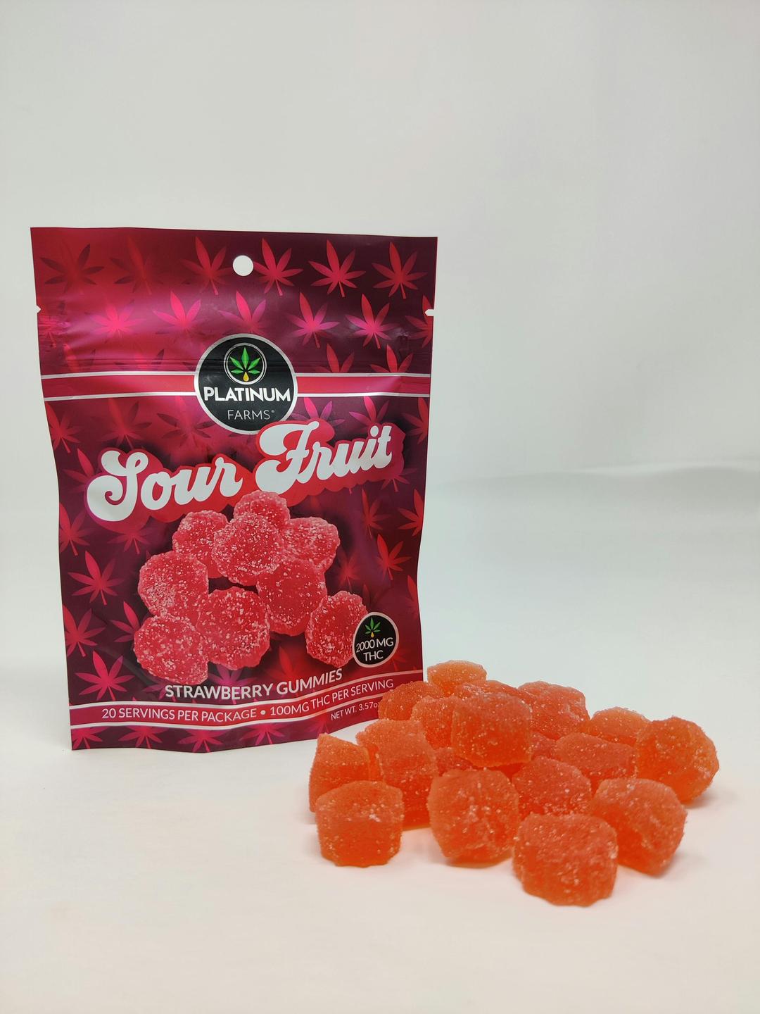 Sour Fruit Gummies - Strawberry 2,000mg