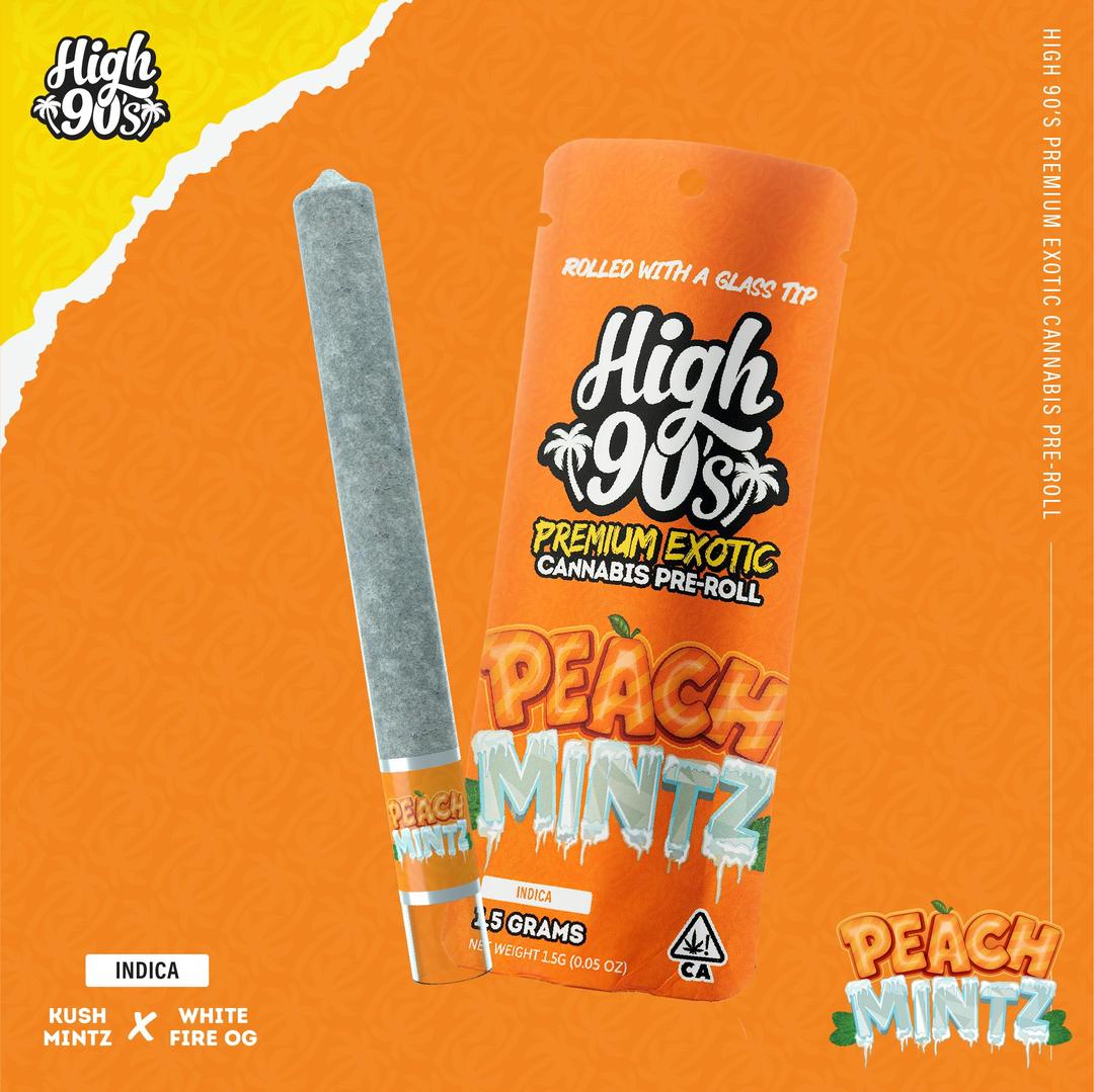 High 90s : Peach Mintz 1.5g High Roller Pre-Roll