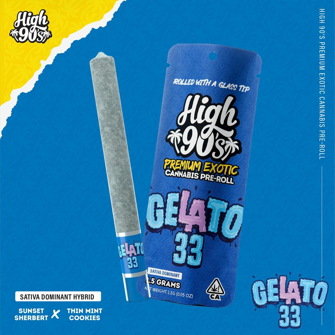 High 90s : Gelato 33 1.5g High Roller Pre-Roll