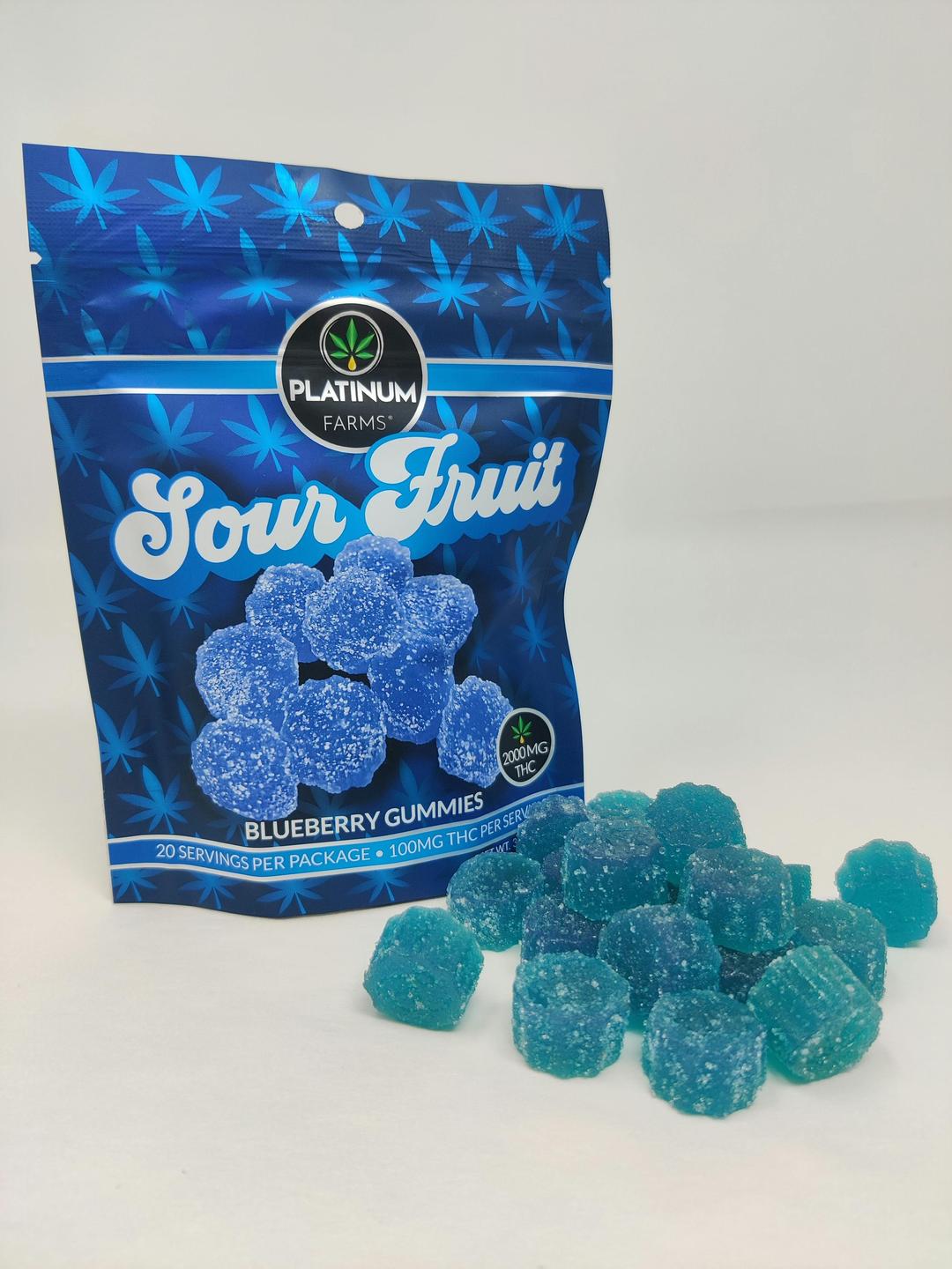 Sour Fruit Gummies - Blueberry 2000mg