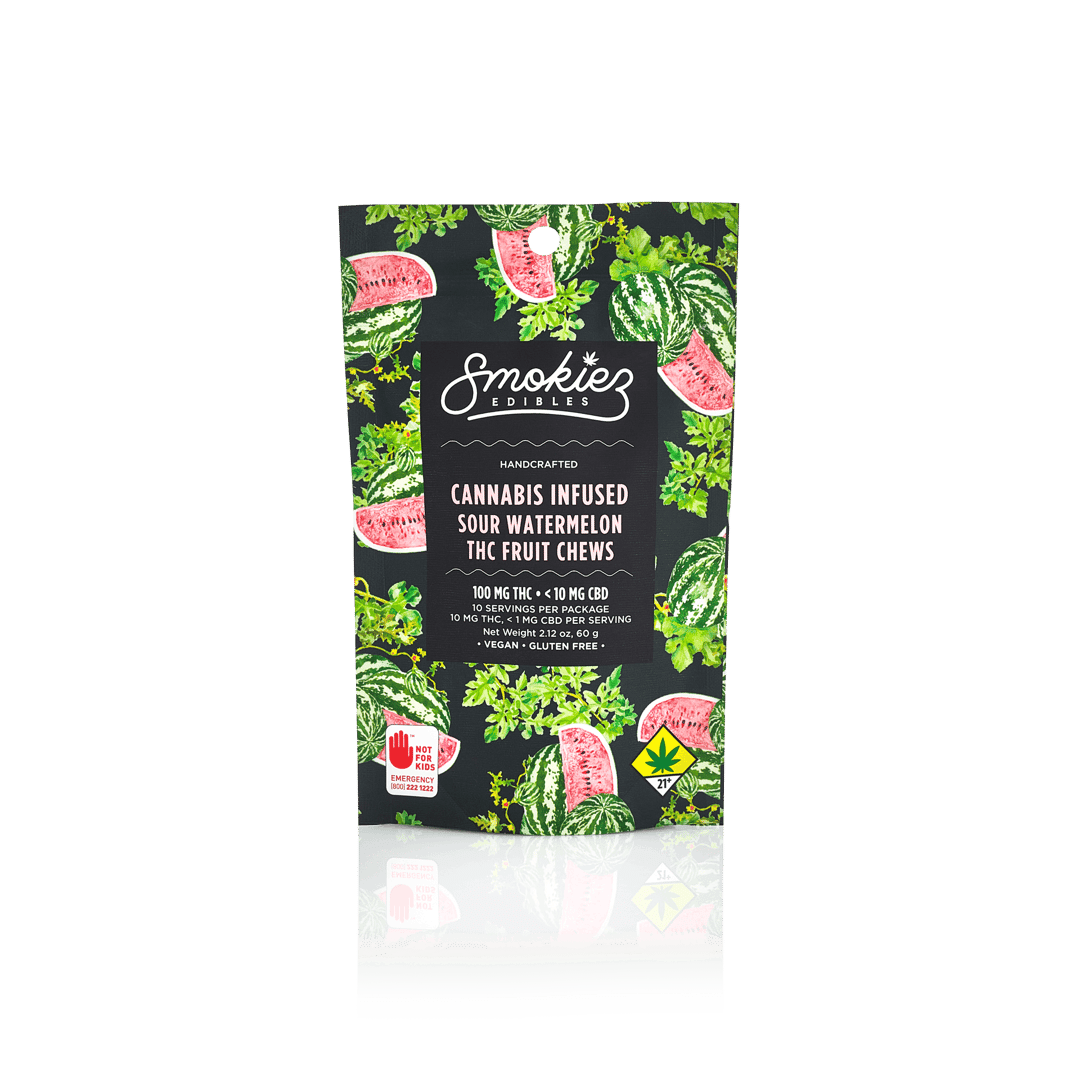 Smokiez HYBRID Sour Watermelon Fruit Chews - 100mg 10pk - WA