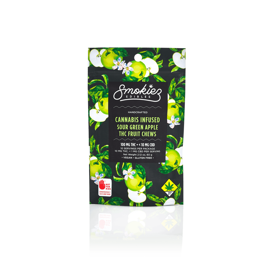 Smokiez HYBRID Sour Green Apple Fruit Chews - 100mg 10pk - WA