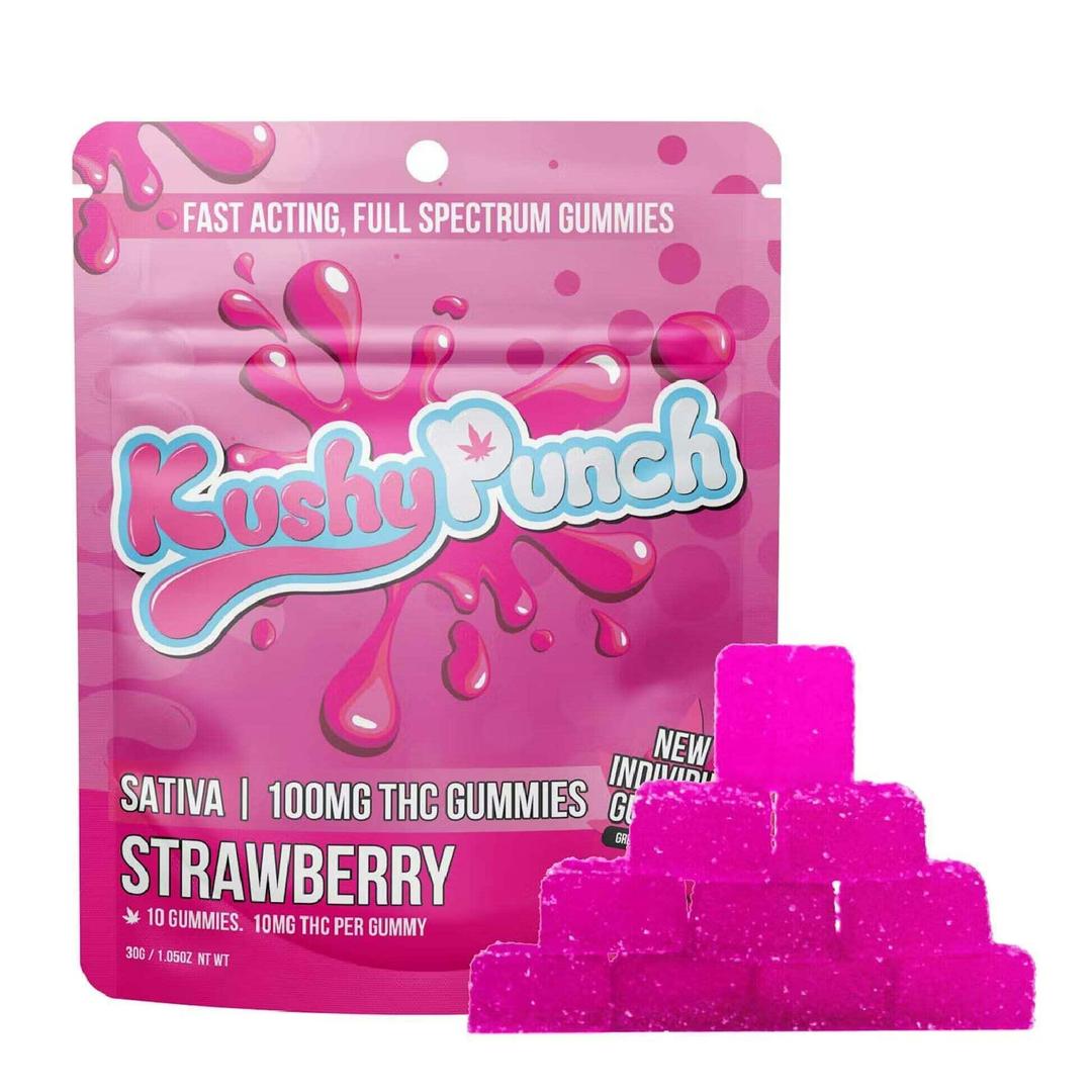 Kushy Punch - Sativa Strawberry INDIVIDUAL GUMMIES 200MG