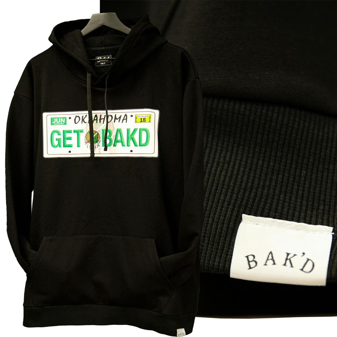 Get Bak'd License Hoodie w/ Pocket- Black