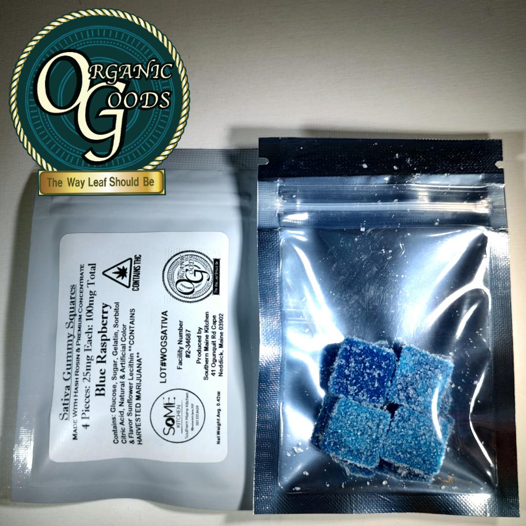 OG Gummies w/Hash Rosin & Premium Concentrates Sativa Blue Raspberry 100 MG