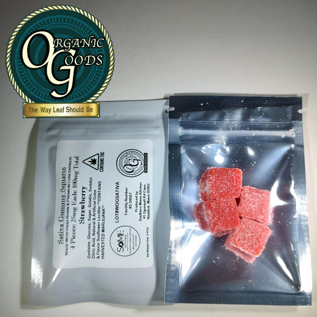 OG Gummies w/ Hash Rosin & Premium Concentrates Sativa Strawberry 100 MG